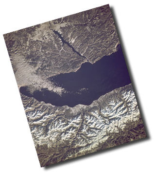 Baykal lake from space